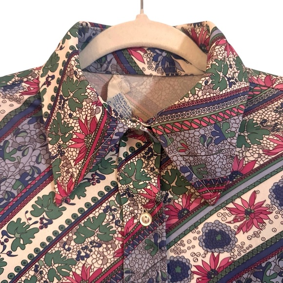 VINTAGE 70s Sears Paisley Button Up Shirt - Picture 2 of 11